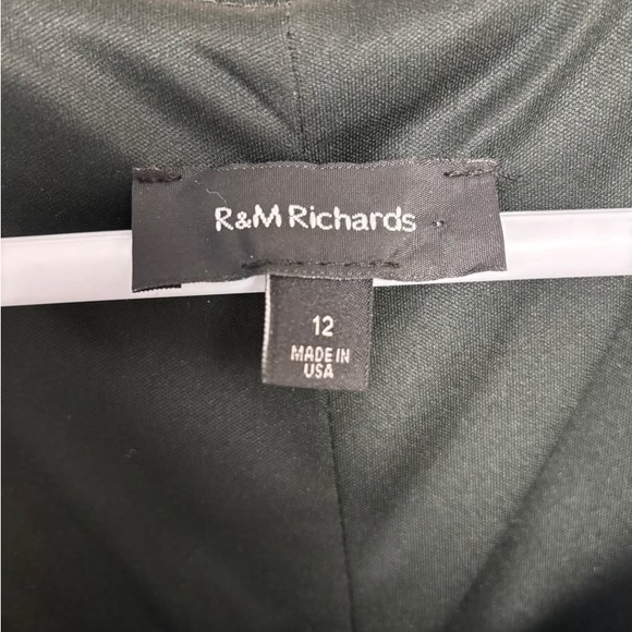 R&M Richards Green Metallic Stretch Fabric Dress Size 12 - Picture 3 of 5